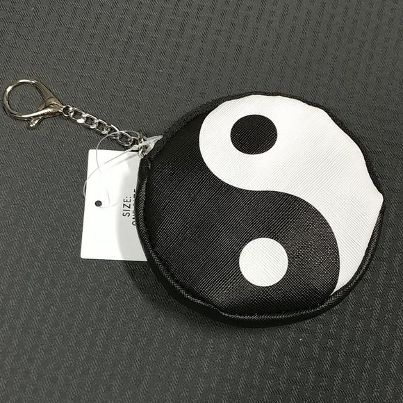 Yin Yang 4" Coin Purse Wallet Keychain ☯ - Picture 6 of 15